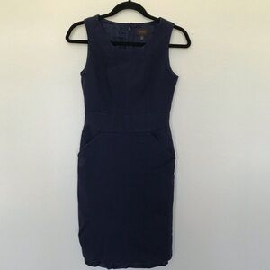 Pure Collection Textured Navy Blue Dress